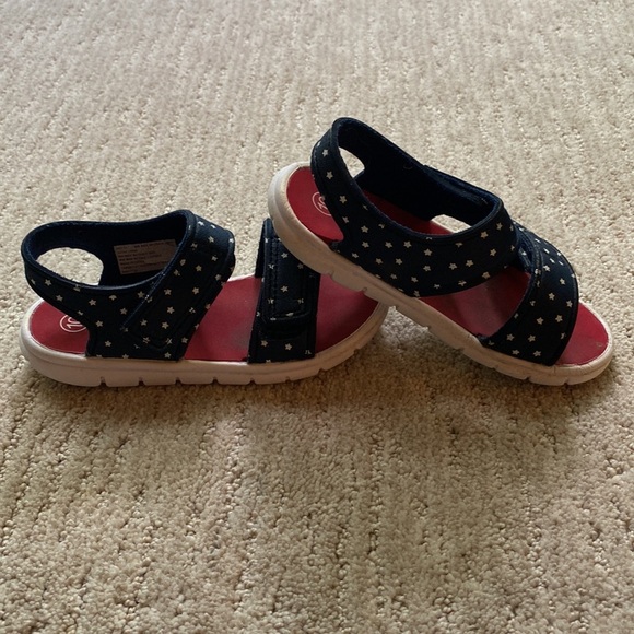 Toddler Cat & Jack Navy Blue Star Sandals Size 10 - Picture 2 of 7